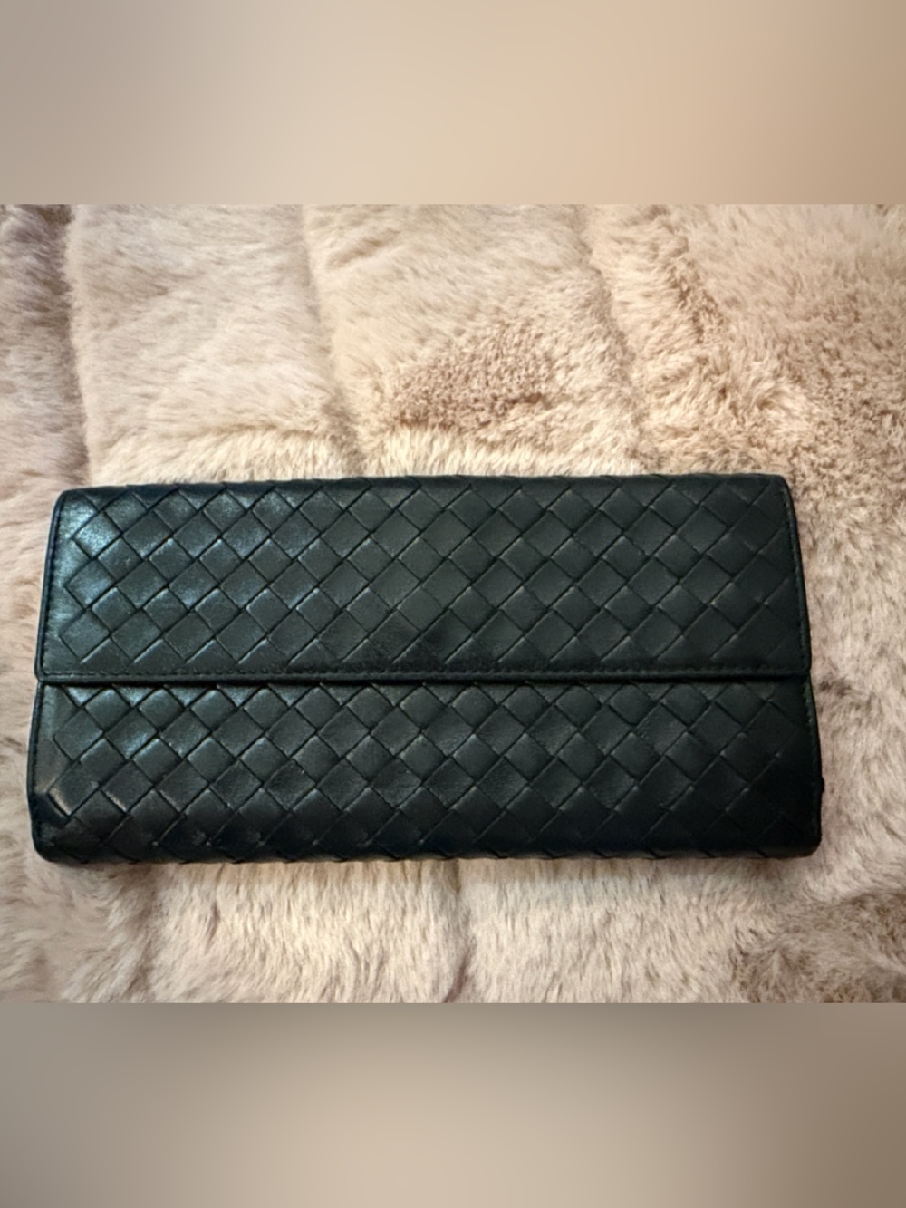 Bottega Veneta Black Leather Fold Wallet